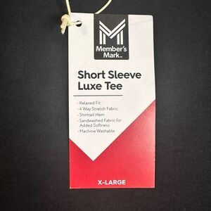 Member's Mark 
Luxe Short Sleeve Tee 
Black Womens‎ XL NWT